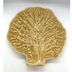 Vintage Secla 15" Brown Cabbage Chop Plate / Platter Portugal